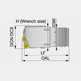 UNIDEX DTS-EX Indexable drill head with external 4-start thread for double tube system (DTS), diameters adjustable, tool diameter ø38.00 - ø106.99 mm, CICT = 3 - Big-tools Industrial Supply Tools for Metal Cutting